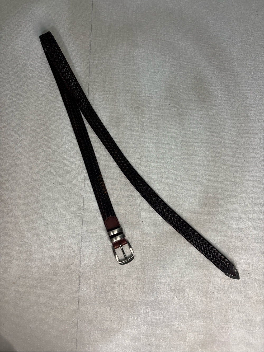 Woven Leather Men's Belt